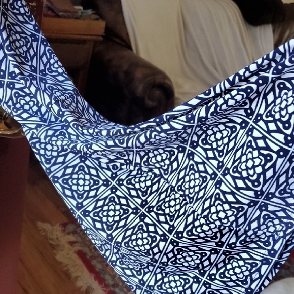 Cato Navy and White Tunic Top - Picture 7 of 13